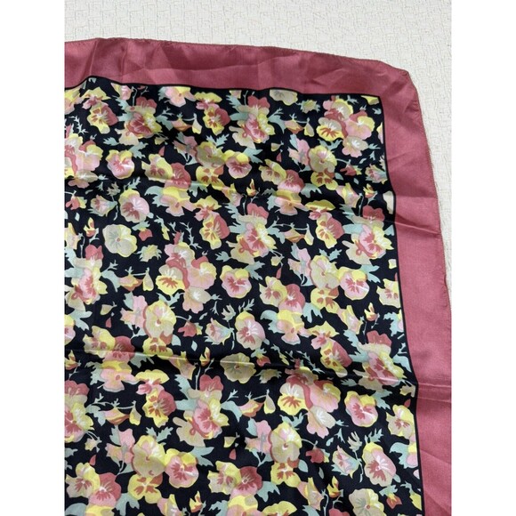 Liberty of London Scarf Floral Square England Pink Flower 22.5”X 22.5” - Picture 4 of 13